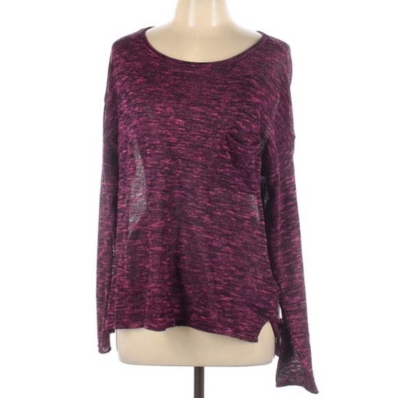 Divided H&M pink black marled long sleeve pullover sweater large - Picture 1 of 5